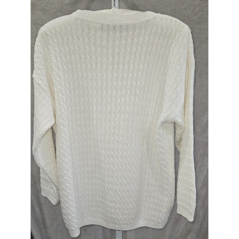 Vintage Perry Ellis America‎ 100% Cotton Textured Knit Sweater Made USA Medium